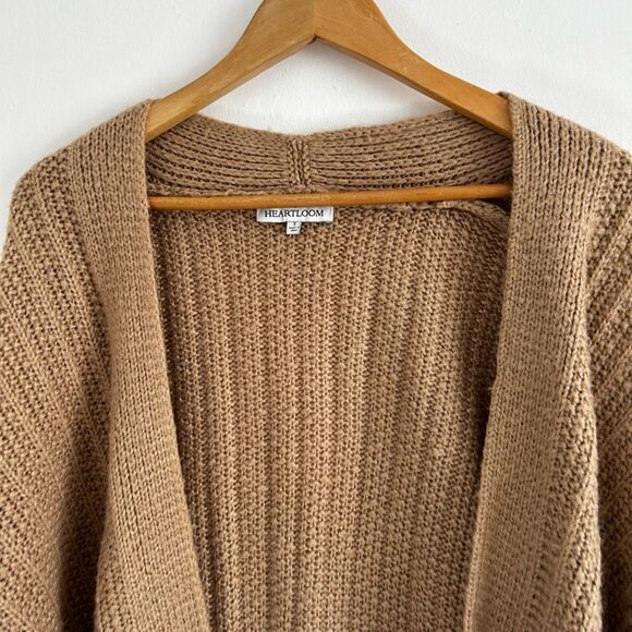 Heartloom Revolve Full Length Open Front Tan Duster Cardigan Size S Neutral - Picture 3 of 10